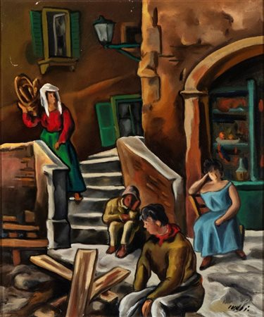 LUIGI SURDI (Napoli 1897 - Roma 1959), Scena di vita popolare