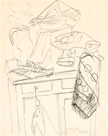 GINO SEVERINI (Cortona 1883 - Parigi 1966), Studio per "Le Buffet jaune", 1948