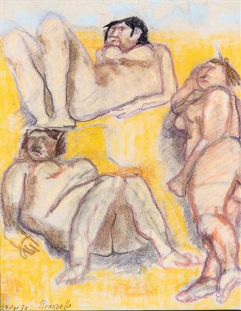 FAUSTO   PIRANDELLO (Roma 1899 - 1975), Tre nudi femminili, 1970