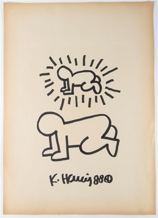 KEITH HARING (Pennsylvania 1958 - New York 1990), Baby and Radiant Baby, 1988