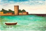 CARLO CARRÀ (Quargnento 1881 - Milano 1966), Marina a Bocca di Magra, 1959