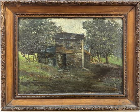 Giovan Battista Ciolina, Toceno (VB) 1870 - 1955, Casa nel bosco, Santa Maria Maggiore