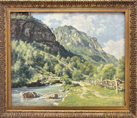 Luigi Calderini, Torino 1889 - 1976, Groscavallo, verso l'Alpe di Sea