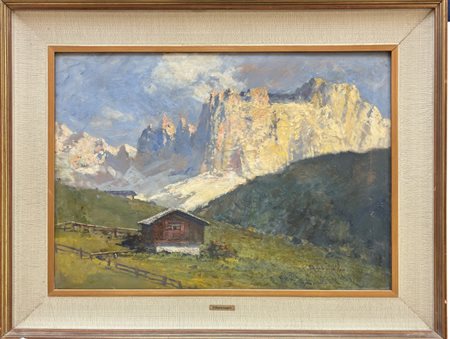 Cesare Bentivoglio, Genova 1868 - 1952, Paesaggio delle Dolomiti