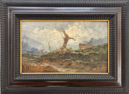 Cesare Gheduzzi, Crespellano (BO) 1894 - Torino 1944, Paesaggio con albero