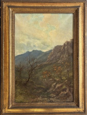 Lorenzo Gignous, Modena 1862 - Porto Ceresio 1958, Paesaggio montano
