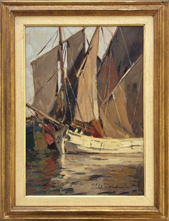 Carlo Domenici, Livorno 1897 - Portoferraio (LI) 1981, Barche Profonde