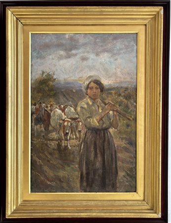 Cesare Ciani, Firenze 1854 - 1925, Ritorno dal lavoro, Impruneta