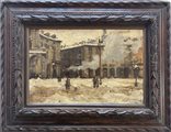 Giacomo Grosso, Cambiano (TO) 1860 - Torino 1938, Torino, Piazza Vittorio Emanuele sotto la neve
