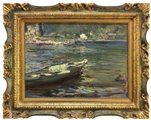Andrea Tavernier, Torino 1858 - 1932, Paesaggio lacustre