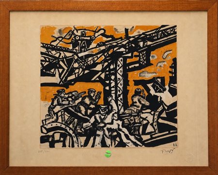 Fernand Léger (1881 - 1955) 
Hommage aux héros de Stalingrad 1962
litografia 46 x 60 cm