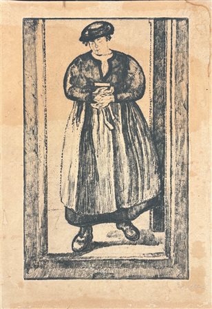 Edouard Vallet (1876 - 1929) 
Dans l'escalier 1915
acquaforte, acquatinta 38,5 x 25 cm