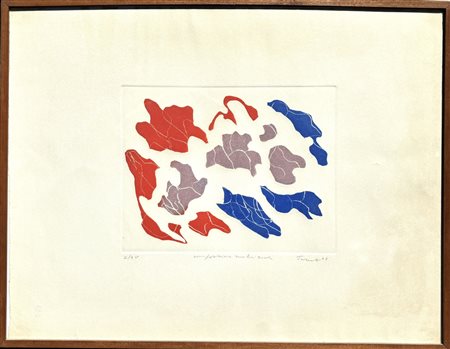 Giulio  Turcato (1912 - 1995) 
Composizione motivi viola 1968
acquatinta a colori 24, 7 x 31,7 cm