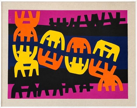 Giuseppe Capogrossi (1900 - 1972) 
Quarzo n. 6 
litografia a colori 76 x 56 cm