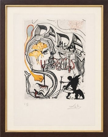 Salvador Dalì (1904 - 1989) 
Angel of dada surrealism 1971 e succ.
Litografia offset 70 x 53 cm