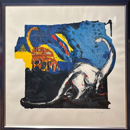 Mario Schifano (1934 - 1998) 
Innocenza figurata 1996
serigrafia materica a smalto su carta 100 x 100 cm