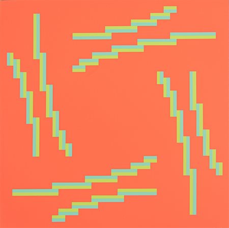 Verena  Loewensberg (Svizzera, 1912 - 1986) 
Composizione geometrica 1974
serigrafia a colori 49,2 x 49,2 cm