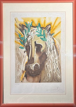 Salvador Dalì (1904 - 1989) 
Le cheval du printemps 1981
acquaforte 52 x 37 cm