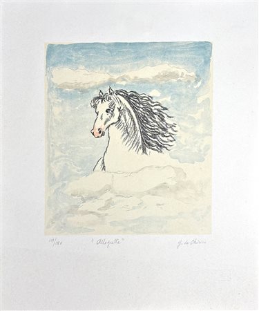Giorgio De Chirico (1888 - 1978) 
Allegretta 
Litografia a colori 32 x 25 cm