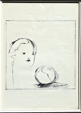 Piero Guccione (1938 - 2018) 
Paola e il melograno 1969
 68 x 48 cm