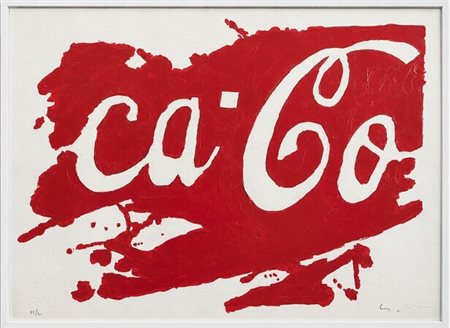 Mario Schifano (1934 - 1998) 
Coca Cola 
serigrafia materica a smalto su carta 