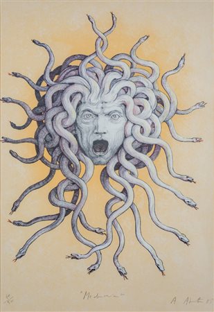 Alberto Abate (1946 - 2012) 
Medusa 1985
litografia su carta 68 x 47 cm
