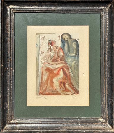 Salvador Dalì (1904 - 1989) 
Risveglio di Dante  
litografia su carta 32 x 24,5 cm