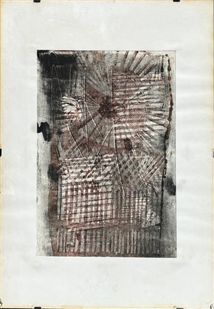 Giò Pomodoro (attribuito a) (1930 - 2002) 
Senza titolo 1972
litografia con interventi materici 48 x 35 cm