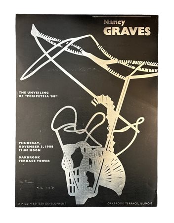 Nancy Graves (1940 - 1995) 
The unveiling of "Peripeteia '88" 1988
stampa offset su carta 79 x 59 cm
