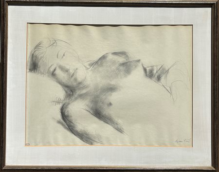 Giacomo Manzù (1908 - 1991) 
Nudo femminile sdraiato 
litografia 43 x 57 cm