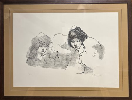 Mino Maccari (1898 - 1989) 
Personaggi 
litografia 50 x 69 cm