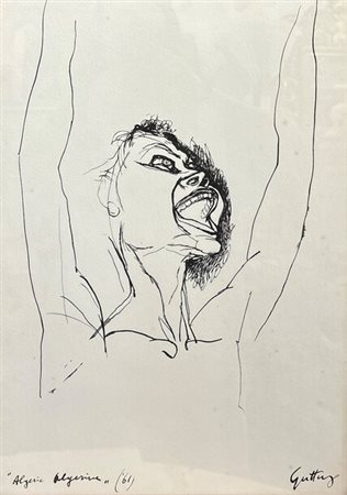 Renato Guttuso (1911 - 1987) 
Algerie Algerine 1961 e succ.
stampa offeset 47 x 33 cm