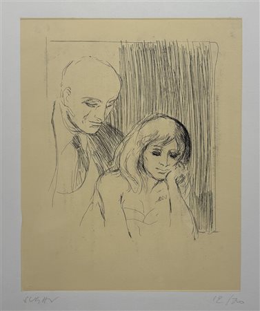 Alberto  Sughi (1928 - 2012) 
Coppia 
litografia 30 x 24 cm