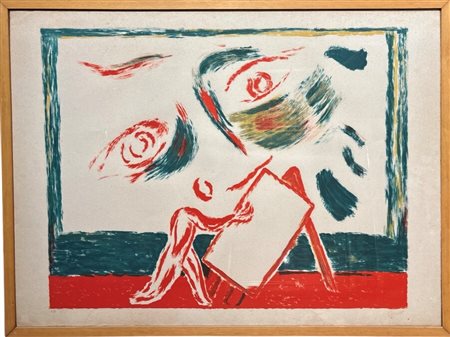 Virgilio Guidi (1891 - 1984) 
Sotto osservazione 
serigrafia 56 x 76 cm
