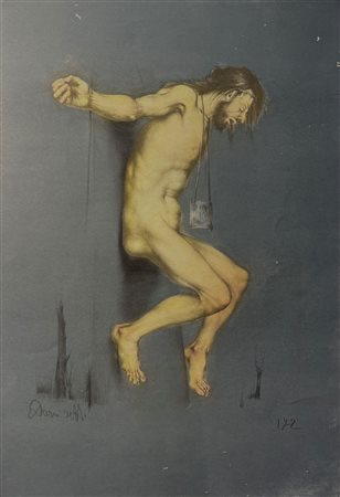 Mario Donizzetti (1932 - ) 
Crocifissione 
Litografia 66,5 x 47,5 cm