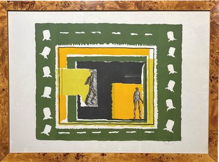 Mario Rossello (1927 - 2000) 
Composizione in verdi 1975
litografia 50 x 70 cm