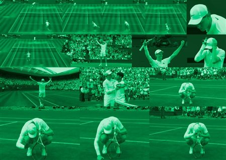 Clint  McDowell (Italia, 1975 - ) 
Wimbledon  2025 - Sinner vs Alcaraz 
 Sheet Size 21 x 29,7 cm / Image size: 18,49 x 28 cm