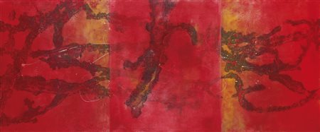 MARCO NEREO ROTELLI Venezia 14/05/1955 Combustione rossa n° 31 acrilici su...