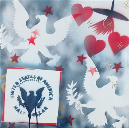 FRANCO ANGELI Roma 14/05/1935 - Roma 12/11/1988 Half Dollar, 1973 smalto...