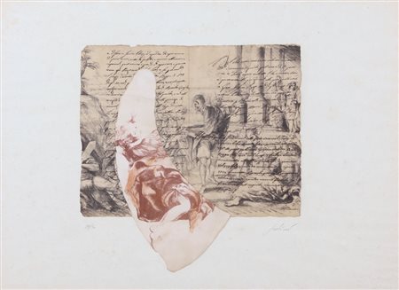 MASSIMO PULINI Cesena 1958 Senza titolo serigrafia e collage su carta cm....