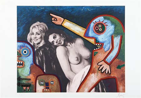 ENRICO BAJ Milano 31/10/1924 - Varese 15/06/2003 Ninon de Lencios e Eleonora...