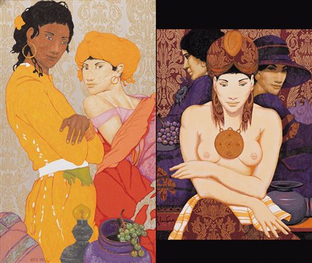 GOFFREDO CIVITARESE Chieti 30/01/1938 Figure con natura morta serigrafia...