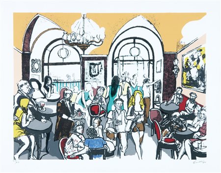 RENATO GUTTUSO Bagheria (Pa) 02/01/1912 - Roma 17/01/1987 Caffè Greco...