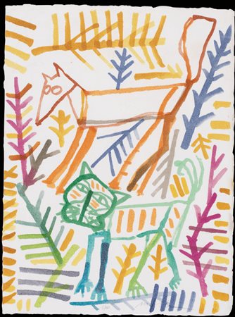 MIMMO PALADINO Paduli (Bn) 18/12/1948 Senza titolo litografia su carta cm....