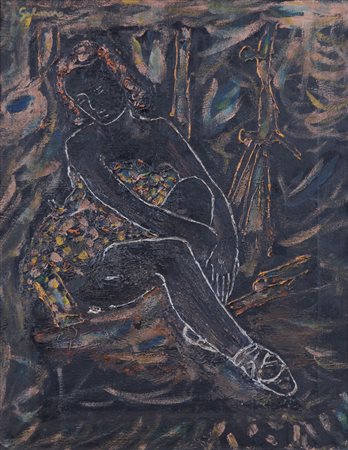 ALBINO GALVANO Torino 16/12/1907 - Torino 1991 Ballerina, 1963 olio su tela...