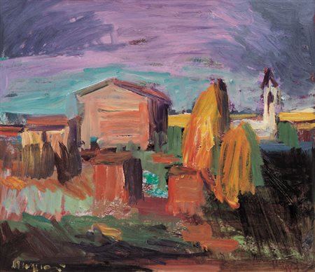 PIERO MAGGIONI Monticello Brianza (Co) 1931 - Vigano' (Co) 1995 Brianza olio...