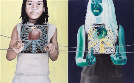 MICHELE DIELI Loano (Sv) 1966 Interior, X-Ray, 2000 (dittico) olio su due...