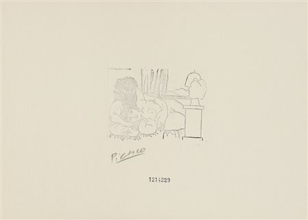 PABLO PICASSO Malaga 1881 - Mougins 1973 Escultor en reposso, 1933 incisione...