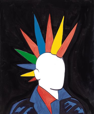 MARCO LODOLA Dorno (Pv) 04/04/1955 Senza titolo tecnica mista e smalti su...