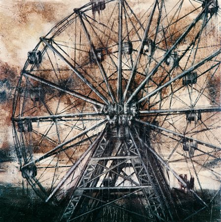 FABIO GIAMPIETRO Milano 1974 Wonder why, 2006 olio su tela cm. 50x50, firma,...